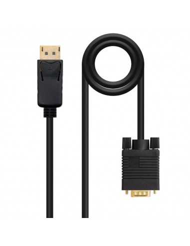 Cable conversor displayport a vga nanocable 5m macho - macho - negro