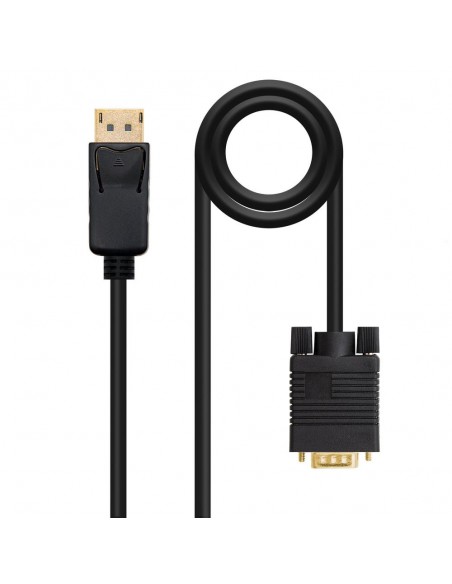 Cable conversor displayport a vga nanocable 5m macho - macho - negro
