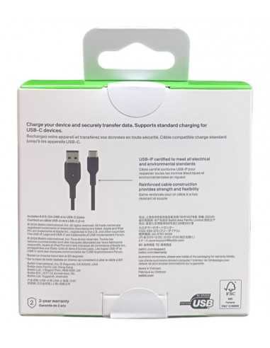Cable usb tipo c a usb tipo a belkin 2m - macho - macho - negro