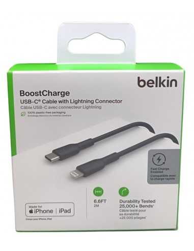 Cable lightning a usb tipo c belkin 2m - macho - macho - negro - trenzado
