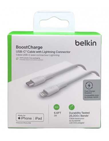 Cable lightning a usb tipo c belkin 2m - macho - macho - blanco - trenzado