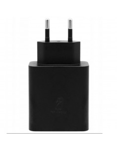 Cargador samsung 50w 2x usb tipo c negro + cable usb tipo c