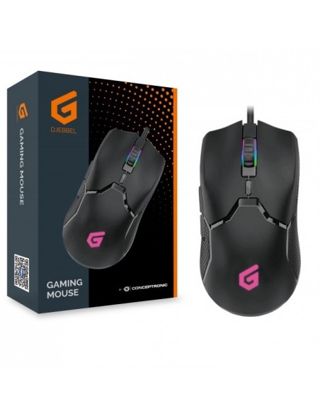 Mouse raton gaming conceptronic djebbel04b optico - usb - 7200dpi