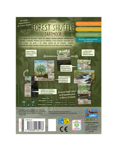 Juego de mesa forest shuffle dartmoor