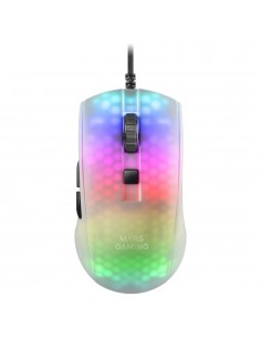 Raton mars gaming rgb mmr translucido blanco