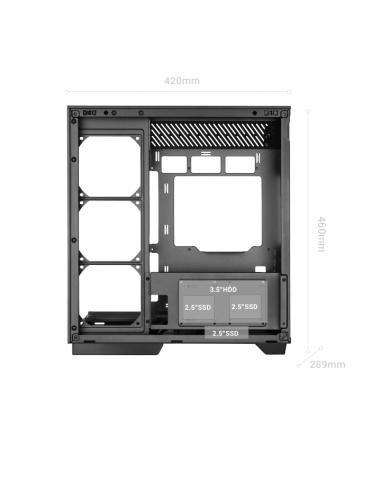 Caja ordenador mars gaming mc3gf atx argb cristal templado negra