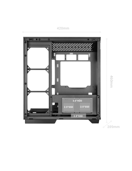 Caja ordenador mars gaming mc3gf atx argb cristal templado negra