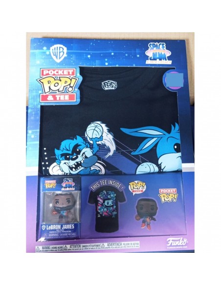 Pop & tee space jam looney tunes lebron james funko + camiseta talla l