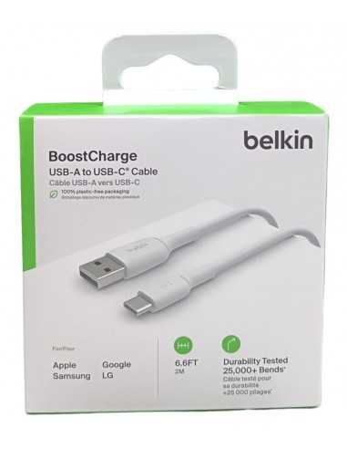 Cable usb tipo c a usb tipo a belkin 2m - macho - macho - blanco