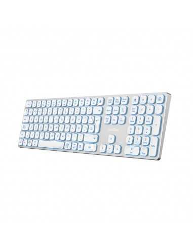 Teclado inalambrico retroiluminado coolbox moonlight key b431 plata blanco