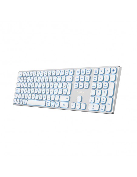 Teclado inalambrico retroiluminado coolbox moonlight key b431 plata blanco