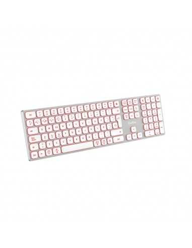 Teclado inalambrico retroiluminado coolbox moonlight key b431 plata blanco