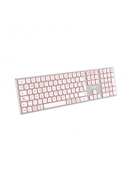Teclado inalambrico retroiluminado coolbox moonlight key b431 plata blanco Teclado inalambrico retroiluminado coolbox moonlight key b431 plata blanco