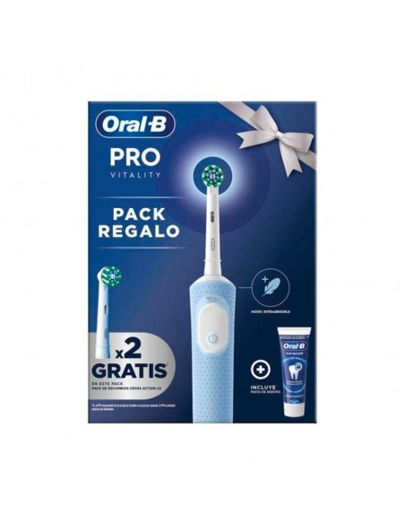 Cepillo dental electrico braun oral - b vitality pro blanco + 2 cabezales y dentifrico