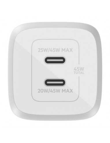 Cargador de pared belkin wch011vfwh 45w 2x usb tipo c blanco