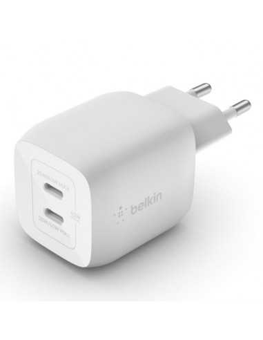 Cargador de pared belkin wch011vfwh 45w 2x usb tipo c blanco