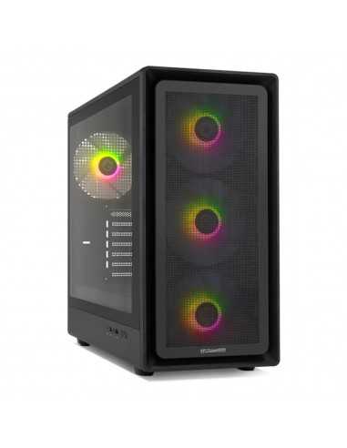 Caja ordenador gaming nox hyperflow hummer aero atx argb cristal templado negro