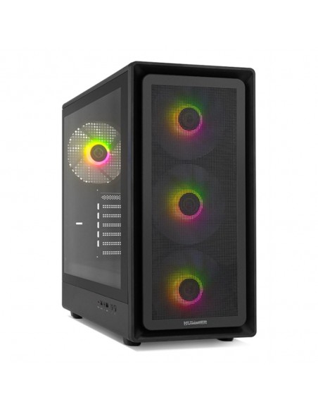 Caja ordenador gaming nox hyperflow hummer aero atx argb cristal templado negro