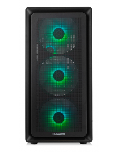 Caja ordenador gaming nox hyperflow hummer aero atx argb cristal templado negro