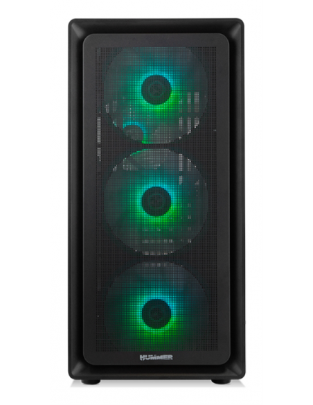 Caja ordenador gaming nox hyperflow hummer aero atx argb cristal templado negro