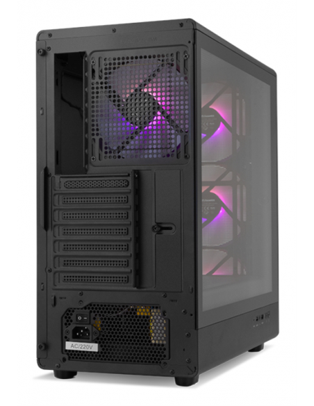 Caja ordenador gaming nox hyperflow hummer aero atx argb cristal templado negro