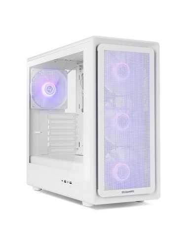 Caja ordenador gaming nox hyperflow hummer aero atx argb cristal templado blanco