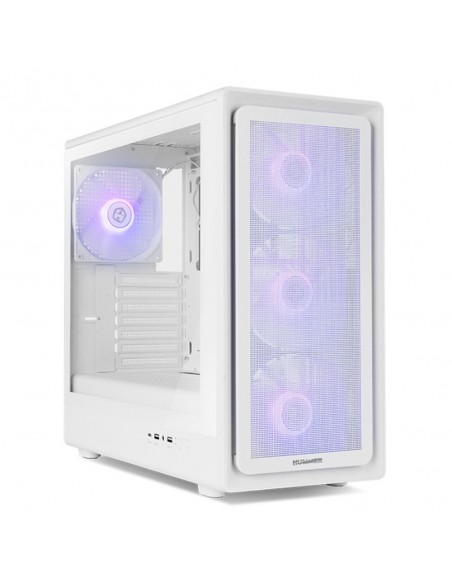 Caja ordenador gaming nox hyperflow hummer aero atx argb cristal templado blanco