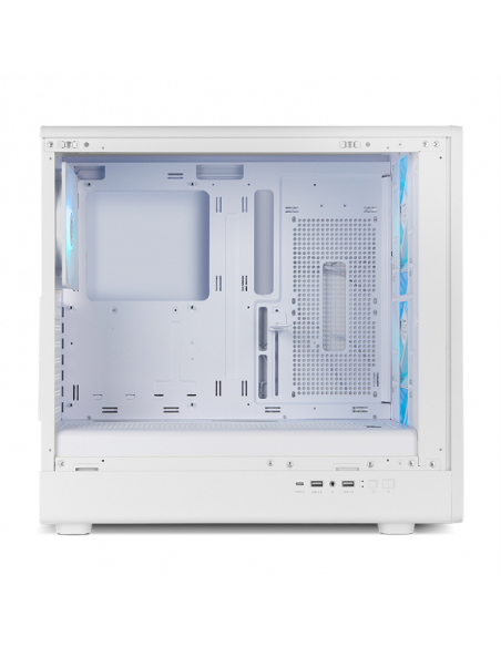 Caja ordenador gaming nox hyperflow hummer aero atx argb cristal templado blanco