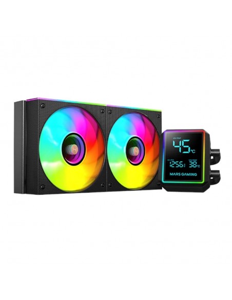 Kit refrigeracion liquida mars gaming mllcdpro240 aio argb 2x 120mm negra
