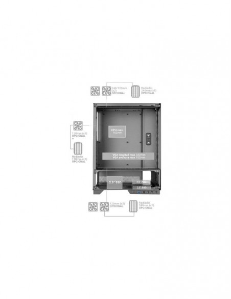 Caja ordenador mars gaming mcpulsar atx pantalla cristal templado negra