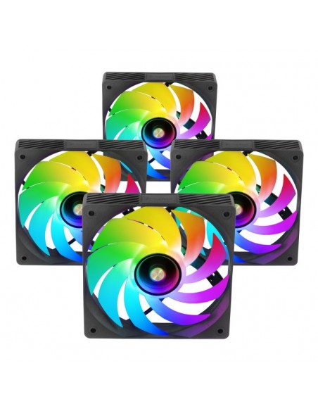 Ventilador mars gaming mf3dprokit argb 4x 120mm negro + hub rf remote Ventilador mars gaming mf3dprokit argb 4x 120mm negro + hub rf remote