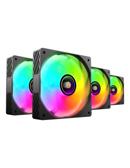 Ventilador mars gaming mf3dprokit argb 4x 120mm negro + hub rf remote Ventilador mars gaming mf3dprokit argb 4x 120mm negro + hub rf remote