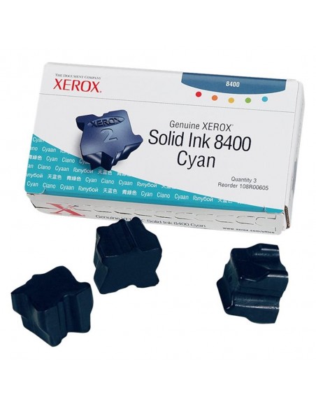 Tinta solida xerox tektronix phaser 8400 cian 3 unidades
