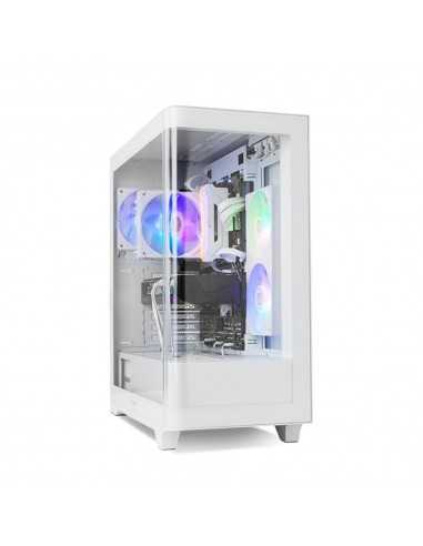 Caja ordenador gaming nox hummer ether atx argb cristal templado blanca