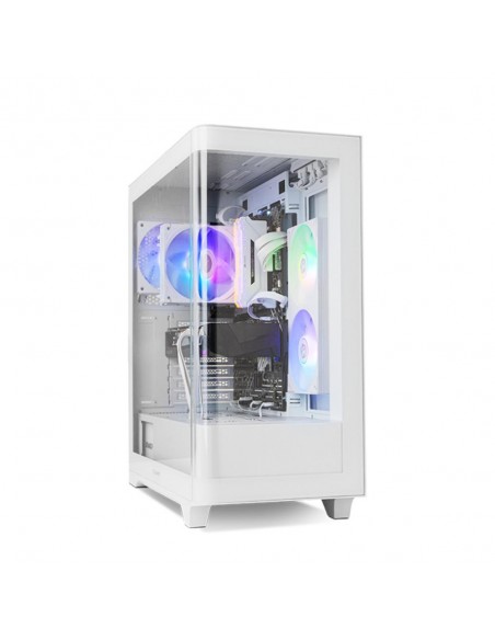 Caja ordenador gaming nox hummer ether atx argb cristal templado blanca
