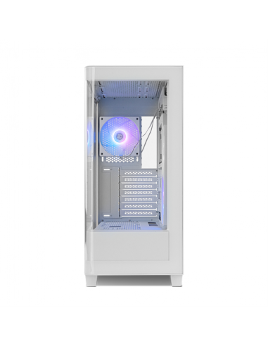 Caja ordenador gaming nox hummer ether atx argb cristal templado blanca