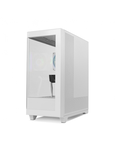 Caja ordenador gaming nox hummer ether atx argb cristal templado blanca