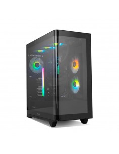 Caja ordenador gaming nox hummer ether atx argb cristal templado negro