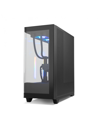 Caja ordenador gaming nox hummer ether atx argb cristal templado negro