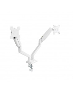 Soporte mesa tooq hasta 34 pulgadas vesa 100 x 100 max 10kg brazo doble blanco