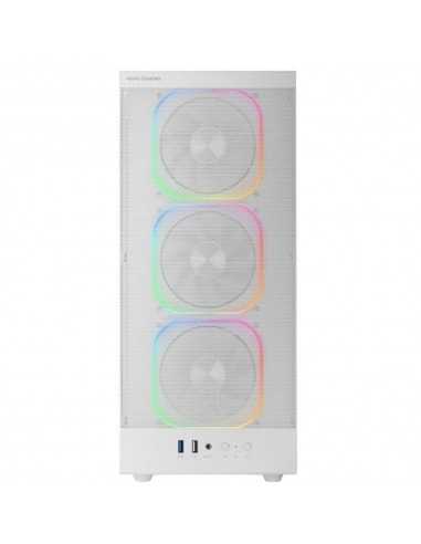 Caja ordenador mars gaming mcnebulaw atx argb cristal templado blanco