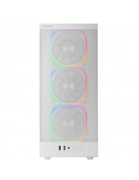 Caja ordenador mars gaming mcnebulaw atx argb cristal templado blanco