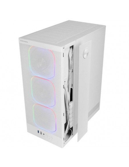 Caja ordenador mars gaming mcnebulaw atx argb cristal templado blanco