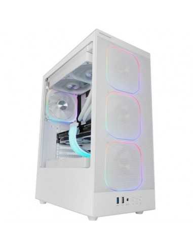 Caja ordenador mars gaming mcnebulaw atx argb cristal templado blanco