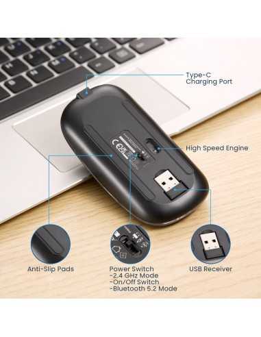 Raton inalambrico gaming ewent ew3242 gris