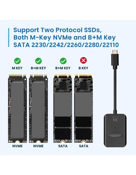 Docking station ewent para ssd m.2 usb tipo c