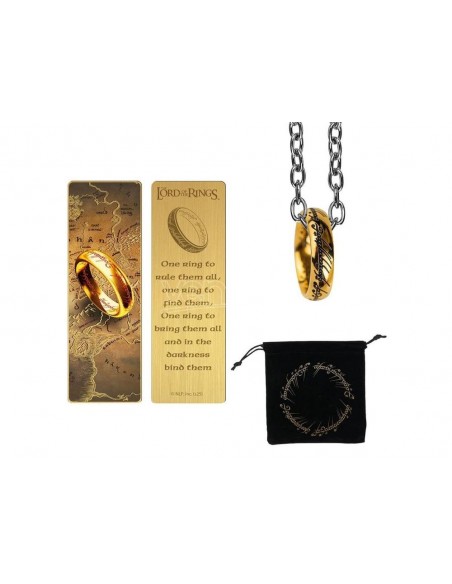 Pack regalo cinereplicas el señor de los anillos marcapaginas metal y anillo único