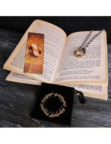 Pack regalo cinereplicas el señor de los anillos marcapaginas metal y anillo único