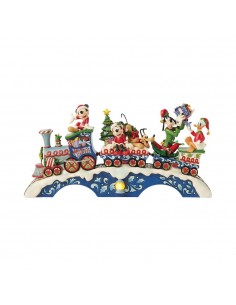 Figura enesco disney mickey y sus amigos tren navideño led