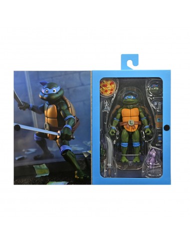 Ultimate leonardo vhs scale action fig. 18 cm teenage mutant ninja turtles cartoon